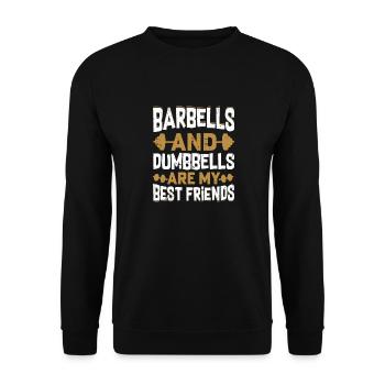 Barbells And Dumbbells Weight Lifting Workout Trai - Unisex Pullover - Schwarz - Vorne - Alina (178cm) & Michal (187cm)