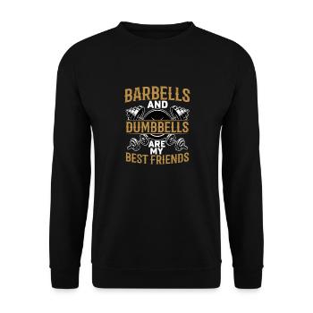 Barbells And Dumbbells Workout Training Weight Lif - Unisex Pullover - Schwarz - Vorne - Alina (178cm) & Michal (187cm)