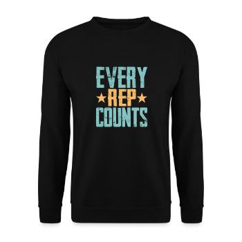 Every Rep Counts Weight Lifting Workout Training - Unisex Pullover - Schwarz - Vorne - Alina (178cm) & Michal (187cm)