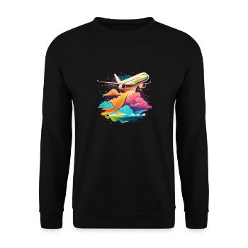 Avion avion avion pilote avion - Sweat-shirt Unisexe - noir - Devant - Alina (178cm) & Michal (187cm)