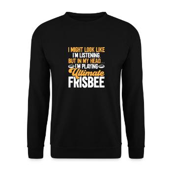 Disque de lancer de frisbee ultime - Sweat-shirt Unisexe - noir - Devant - Alina (178cm) & Michal (187cm)