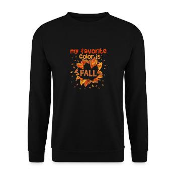 Meine Lieblingsfarbe ist Herbst Liebhaber lustig - Unisex Pullover - Schwarz - Vorne - Alina (178cm) & Michal (187cm)