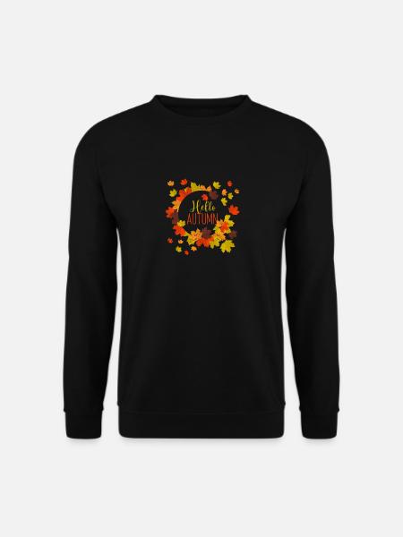 Bonjour Automne Feuilles Saison Thanksgiving Automne - Sweat-shirt Unisexe - noir