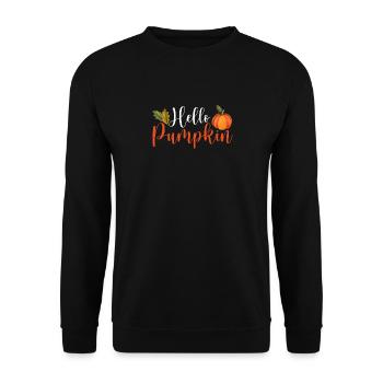 Hallo Kürbisgewürz Niedlicher Herbst Herbst - Unisex Pullover - Schwarz - Vorne - Alina (178cm) & Michal (187cm)