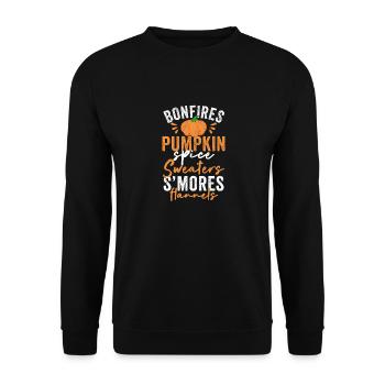 Feu de camp Citrouille Spice Pull S’mores Flanelle - Sweat-shirt Unisexe - noir - Devant - Alina (178cm) & Michal (187cm)