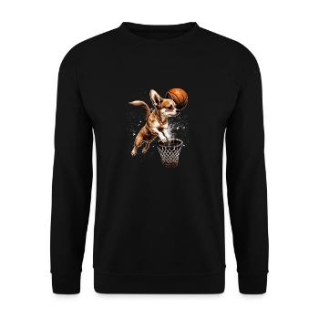 Chihuahua | Basketball |Spieler | Sport | Hund - Unisex Pullover - Schwarz - Vorne - Alina (178cm) & Michal (187cm)