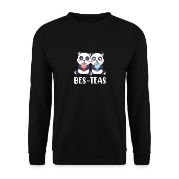 Bubble Tea Lustiger Kawaii Bubble Milk Boba Tee - Unisex Pullover - Schwarz - Vorne - Alina (178cm) & Michal (187cm)
