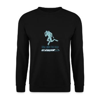 Dive Into The Deep Retro Diver Designs Present - Unisex Sweatshirt - black - Front - Alina (178cm) & Michal (187cm)