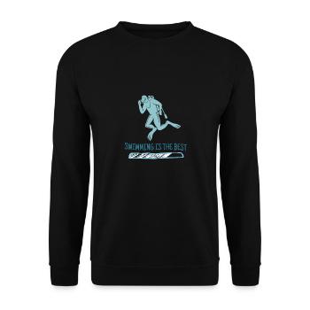 Swimming Is The Best Retro Diver Designs Present - Unisex Pullover - Schwarz - Vorne - Alina (178cm) & Michal (187cm)