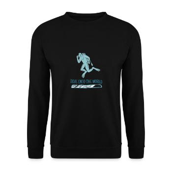 Dive Into The World Retro Diver Designs Present - Unisex Sweatshirt - black - Front - Alina (178cm) & Michal (187cm)