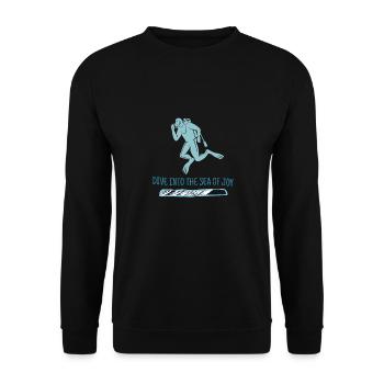 Dive Into The Sea Of Joy Retro Diver Designs - Unisex Sweatshirt - black - Front - Alina (178cm) & Michal (187cm)