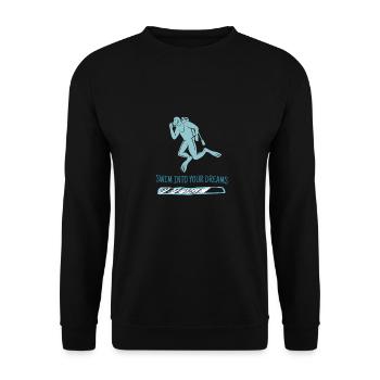 Swim Into Your Dreams Retro Diver Designs Present - Unisex Pullover - Schwarz - Vorne - Alina (178cm) & Michal (187cm)