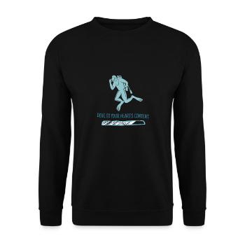 Dive To Your Heart's Content Retro Diver Designs - Unisex Sweatshirt - black - Front - Alina (178cm) & Michal (187cm)