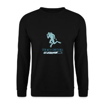 Plongez en toute confiance Les conceptions rétro de plongeurs sont présentes - Sweat-shirt Unisexe - noir - Devant - Alina (178cm) & Michal (187cm)