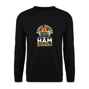Vintage Sunset Retro Network facilement excité par le jambon - Sweat-shirt Unisexe - noir - Devant - Alina (178cm) & Michal (187cm)