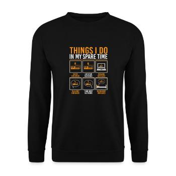 Ham Radio Operator Frequency Things I Do In My Spa - Unisex Sweatshirt - black - Front - Alina (178cm) & Michal (187cm)