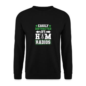Easily Distracted By Ham Radios Network Network Si - Unisex Pullover - Schwarz - Vorne - Alina (178cm) & Michal (187cm)
