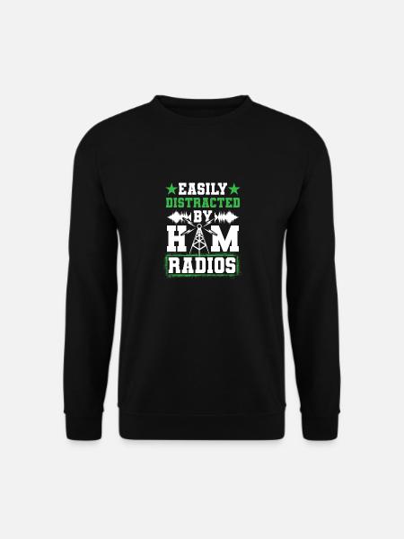 Easily Distracted By Ham Radios Network Network Si - Unisex Pullover - Schwarz