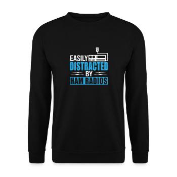 Easily Distracted By Ham Radios Amateur Operator R - Unisex Sweatshirt - black - Front - Alina (178cm) & Michal (187cm)