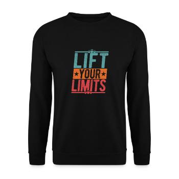 Lift Your Limits Weight Lifting Workout Training - Unisex Pullover - Schwarz - Vorne - Alina (178cm) & Michal (187cm)
