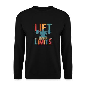 Lift Your Limits Workout Training Weight Lifting - Unisex Pullover - Schwarz - Vorne - Alina (178cm) & Michal (187cm)