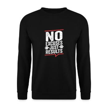 Pas d’excuses juste des résultats Entraînement d’haltérophilie Tra - Sweat-shirt Unisexe - noir - Devant - Alina (178cm) & Michal (187cm)