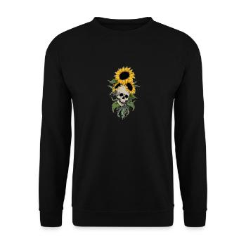 Rad Tech Sunflower Cool Floral Crâne Jardinage - Sweat-shirt Unisexe - noir - Devant - Alina (178cm) & Michal (187cm)