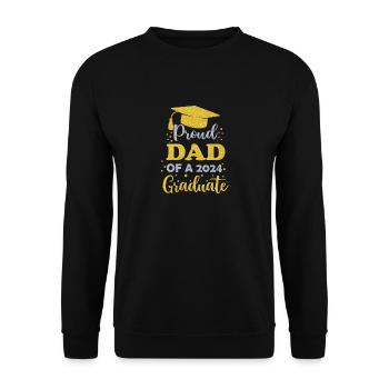Senior Dad 2024 Proud Dad Of A Class Of 2024 - Unisex Sweatshirt - black - Front - Alina (178cm) & Michal (187cm)