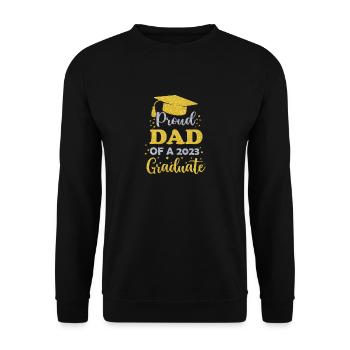 Senior Dad 2023 Proud Dad Of A Class Of 2023 - Unisex Sweatshirt - black - Front - Alina (178cm) & Michal (187cm)