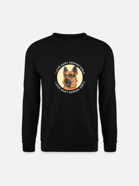 Drôle de chien de berger allemand papa maman j’aime poilu - Sweat-shirt Unisexe - noir