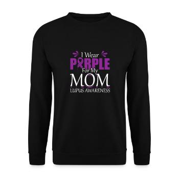 Je porte du violet pour ma mère Conscience du lupus - Sweat-shirt Unisexe - noir - Devant - Alina (178cm) & Michal (187cm)