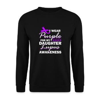 Je porte du violet pour ma fille Lupus Awareness - Sweat-shirt Unisexe - noir - Devant - Alina (178cm) & Michal (187cm)