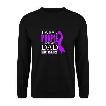 Ich Trage Lila Für Meinen Vater Lupus Awareness - Unisex Pullover - Schwarz - Vorne - Alina (178cm) & Michal (187cm)