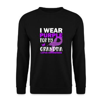 Ich Trage Lila Für Meine Oma Lupus Awareness - Unisex Pullover - Schwarz - Vorne - Alina (178cm) & Michal (187cm)