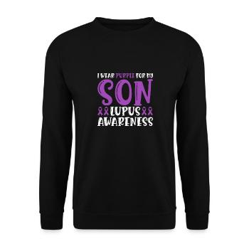 Je porte du violet pour mon fils Lupus Awareness - Sweat-shirt Unisexe - noir - Devant - Alina (178cm) & Michal (187cm)