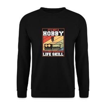 Retro Ham Radio It's Not A Hobby Signal Amateur Ra - Unisex Pullover - Schwarz - Vorne - Alina (178cm) & Michal (187cm)