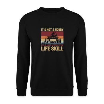 Ham Radio It's Not A Hobby Retro Antenna Radio Lov - Unisex Sweatshirt - black - Front - Alina (178cm) & Michal (187cm)