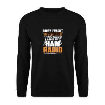 Thinking About My Ham Radio Antenna Amateur Radio - Unisex Sweatshirt - black - Front - Alina (178cm) & Michal (187cm)