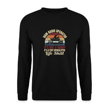 Ham Radio Operator Not A Hobby Retro Signal Vintag - Unisex Pullover - Schwarz - Vorne - Alina (178cm) & Michal (187cm)