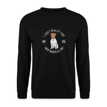 Jack Russell Terrier - Sweat-shirt Unisexe - noir - Devant - Alina (178cm) & Michal (187cm)
