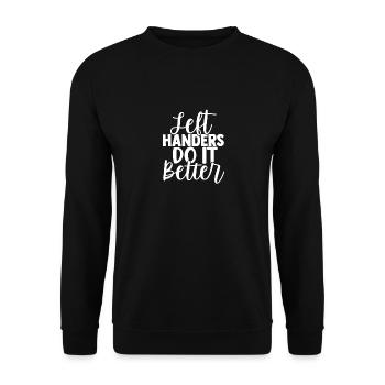 Left Handers Left Handed - Unisex Sweatshirt - black - Front - Alina (178cm) & Michal (187cm)