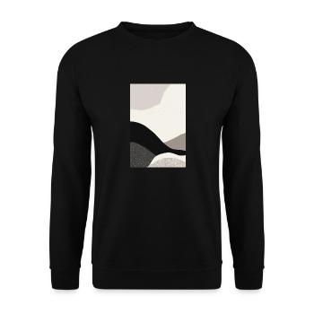 Abstract Modern Black and Grey Waves - Unisex Sweatshirt - black - Front - Alina (178cm) & Michal (187cm)