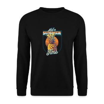 Aloha Daylight Saving Time - Unisex Sweatshirt - black - Front - Alina (178cm) & Michal (187cm)