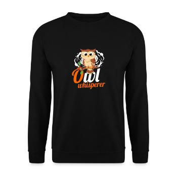 Owl Whisperer Nocturnal Bird Lover Ornithologist - Unisex Sweatshirt - black - Front - Alina (178cm) & Michal (187cm)