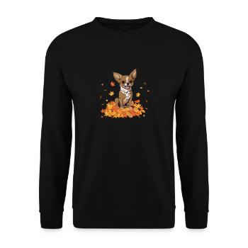 Chihuahua Hello Autumn Dog Lovers Autumn - Unisex Sweatshirt - black - Front - Alina (178cm) & Michal (187cm)