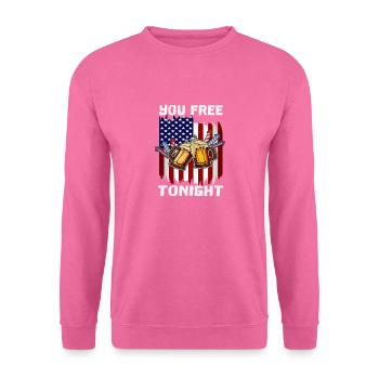 4th Of July Party You Free Tonight Bird USA Flag - Unisex Pullover - Pink - Vorne