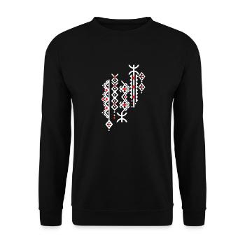 AMAZIGH BERBER KABYLE Z AMAZIGH KABYLE MOTIV - Unisex Pullover - Schwarz - Vorne - Alina (178cm) & Michal (187cm)