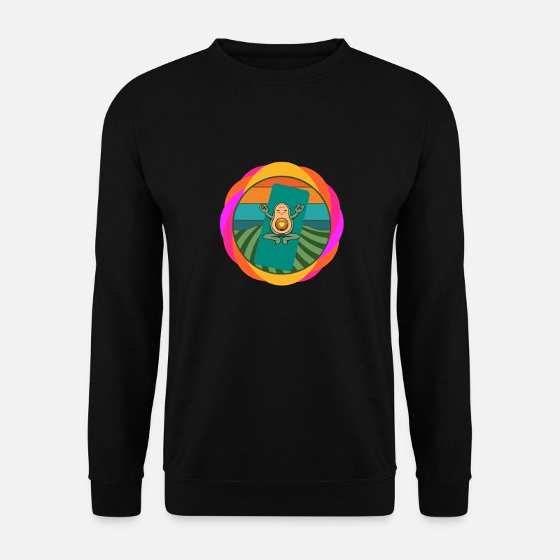 Avocado beim Yoga - Unisex Pullover - Schwarz