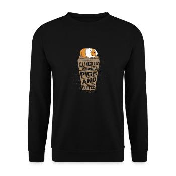 All I Need Are Guinea Pigs and Coffee Cavy Lover R - Unisex Sweatshirt - black - Front - Alina (178cm) & Michal (187cm)