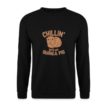 Chillin' With My Guinea Pig Rodent Cavy Lover - Unisex Sweatshirt - black - Front - Alina (178cm) & Michal (187cm)